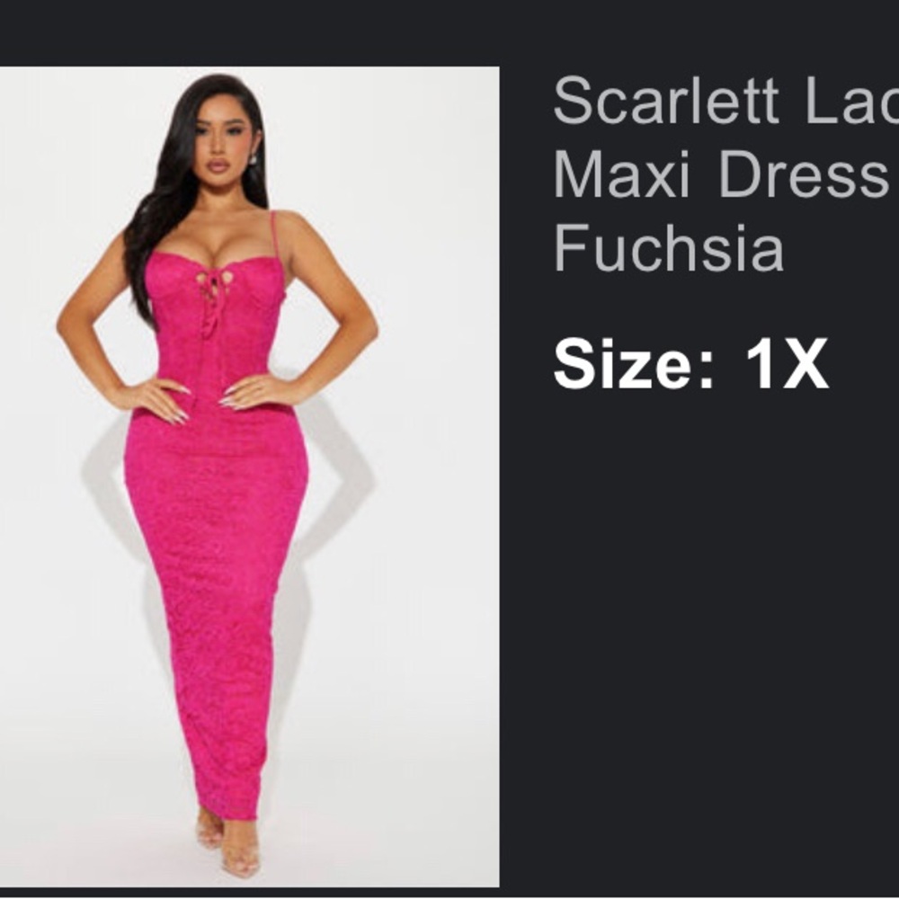Scarlett Lace Maxi Dress in Fuchsia